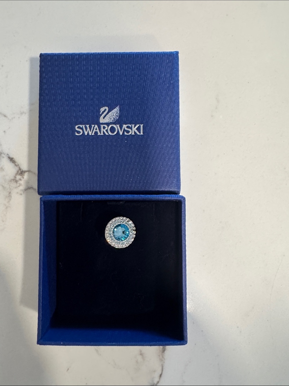 Swarovski Blue Crystal Halo Pendant